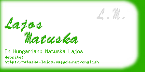 lajos matuska business card